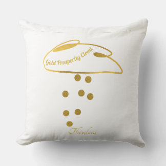 Funny White Gold Prosperity Cloud Throw Kissen