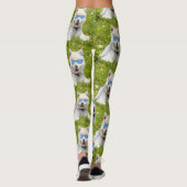 Funny White Husky Welpe mit blauer Sonnenbrille, Leggings (Rückseite)