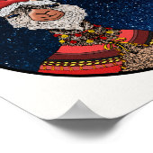 Funny White Kawaii Nostradamus Llama Cartoon Poster (Ecke)