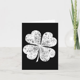 Funny White Kleeblatt 4 Blatt Clover St Patricks D Karte