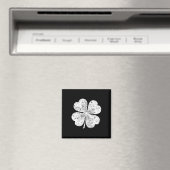 Funny White Kleeblatt 4 Blatt Clover St Patricks D Magnet (In Situ (Geschirrspüler))