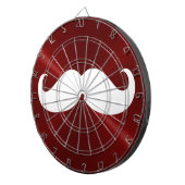 Funny White Mustache auf Metal Red Background Dartscheibe (Vorderseite rechts)