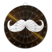 Funny White Mustache auf Metall Hintergrund Dartscheibe (vorne)