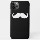 Funny White Mustache auf schwarzem Hintergrund Case-Mate iPhone Hülle (Rückseite)