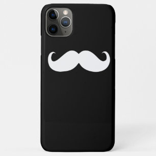 Funny White Mustache auf schwarzem Hintergrund Case-Mate iPhone Hülle