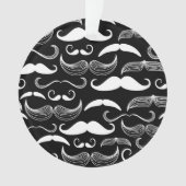 Funny White Mustache Design in Schwarz Ornament (Vorderseite)