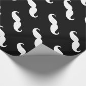 Funny White Mustache Geschenkpapier (Ecke)