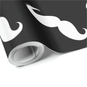 Funny White Mustache Geschenkpapier (Rolleneckpunkt)