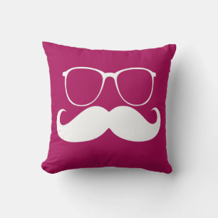 Funny White Mustache Kissen