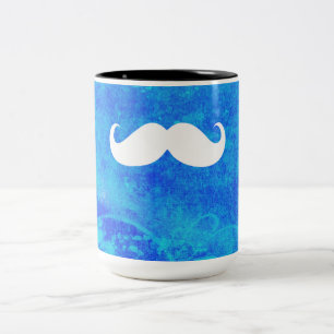 Funny White Mustache über Vintagen Hintergrund 3 Zweifarbige Tasse