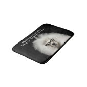 Funny White Poodle Diarrhoe Bath Mat Badematte (Schrägansicht)