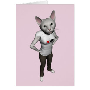 Funny White Siamese Cat Lieben Mäuse