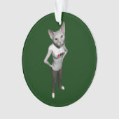 Funny White Siamese Cat Lieben Mäuse Ornament (Vorderseite)