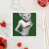 Funny White Siamese Cat Lieben Mäuse Serviette (Beispiel)