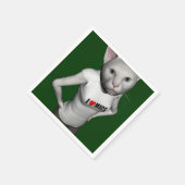 Funny White Siamese Cat Lieben Mäuse Serviette (Ecke)
