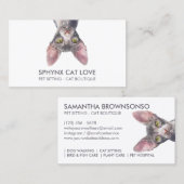 Funny White Sphynx Cat Visitenkarte (Vorne/Hinten)