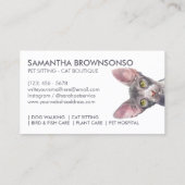 Funny White Sphynx Cat Visitenkarte (Rückseite)