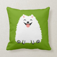 Funny White Spitz Cartoon Dog Niedlich