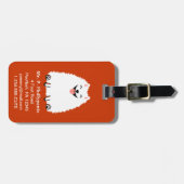 Funny White Spitz mit anpassbarem Text Gepäckanhänger (Vorderseite horizontal)