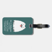 Funny White Spitz mit anpassbarem Text Gepäckanhänger (Rückseite horizontal)