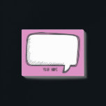 Funny White Talk Blase Fuchsia Personalisierter Na Post-it Klebezettel<br><div class="desc">Ein wunderschönes Design für Cartoon,  mit dem Sie Nachrichten senden können. Sie können einfach Ihren Namen einfügen und die rosa Farbe im Hintergrund ändern (Schaltfläche anpassen)</div>