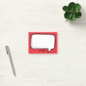 Funny White Talk Blase Roter Personalisierter Name Post-it Klebezettel (Büro)