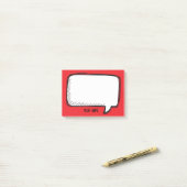 Funny White Talk Blase Roter Personalisierter Name Post-it Klebezettel (Auf Schreibtisch)