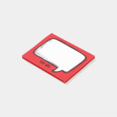 Funny White Talk Blase Roter Personalisierter Name Post-it Klebezettel (angewinkelt)
