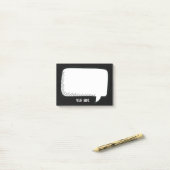 Funny White Talk Blase über schwarzen Personalisie Post-it Klebezettel (Auf Schreibtisch)