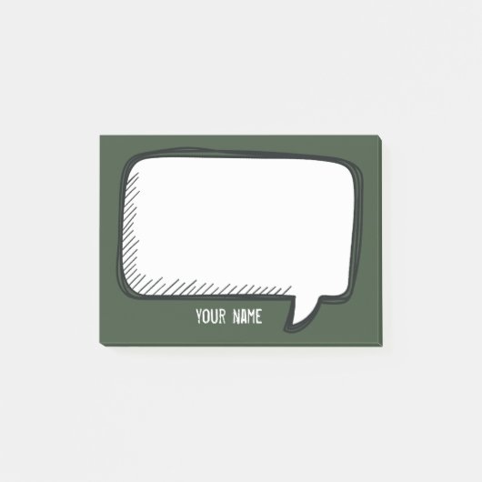 Funny White Talk Blubenwald Personalisiert Name Post-it Klebezettel (Vorderseite)
