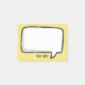 Funny White Talk Bubble gelbe Personalisierte Beze Post-it Klebezettel (Vorderseite)