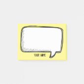 Funny White Talk Buble Gelbe Personalisierte Bezei Post-it Klebezettel (Vorderseite)