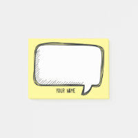 Funny White Talk Buble Gelbe Personalisierte Bezei