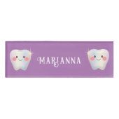 Funny White Teeth Dentistry Namenschild (Vorderseite)