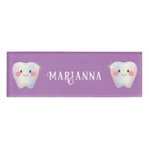 Funny White Teeth Dentistry Namenschild