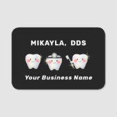 Funny White Teeth Dentistry Namensschild (Vorderseite)