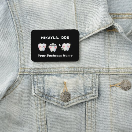 Funny White Teeth Dentistry Namensschild (Beispiel)