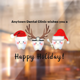 Funny White Teeth Dentistry Weihnachten Fensteraufkleber