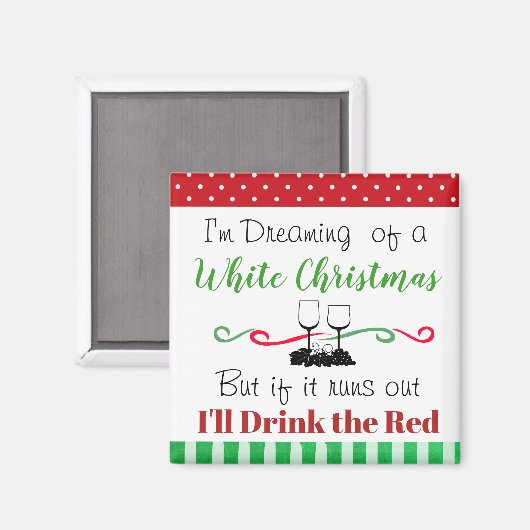 Funny White Wine Weihnachtsangebot Magnet (Vorderseite/Rückseite)