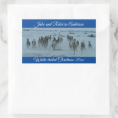 Funny Whitetail DeChristmas Rechteckiger Aufkleber (Tasche)