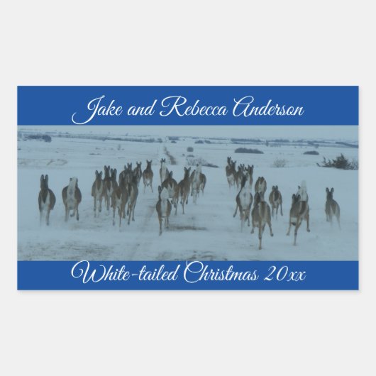 Funny Whitetail DeChristmas Rechteckiger Aufkleber (Vorderseite)