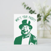 Funny Who is Your Paddy Irish St Patricks Day Postkarte (Stehend Vorderseite)
