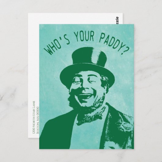 Funny Who is Your Paddy St. Patricks Day Postkarte (Vorne/Hinten)
