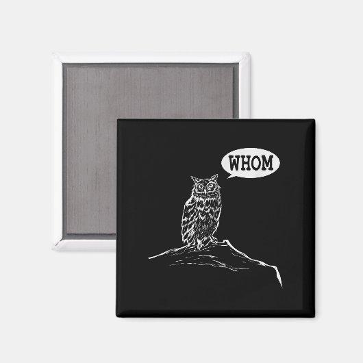 Funny Who Owl Grammar Englischer Magnet (Vorderseite/Rückseite)