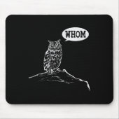 Funny Who Owl Grammar Englischer Mousepad (Vorne)