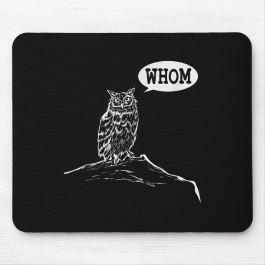 Funny Who Owl Grammar Englischer Mousepad (Vorne)