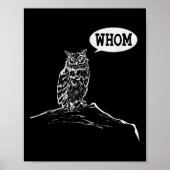 Funny Who Owl Grammar Englischer Poster (Vorne)