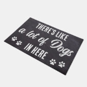 Funny Whole viele Hunde hier Rustikaler Hund Lover Fußmatte (Schrägansicht)