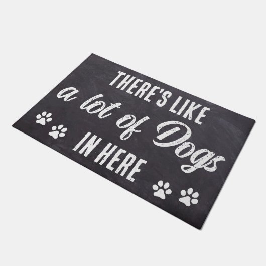 Funny Whole viele Hunde hier Rustikaler Hund Lover Fußmatte (Schrägansicht)