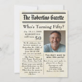 Funny Who's Turn 50 Newspaper 50 th Birthday Einladung (Vorderseite)